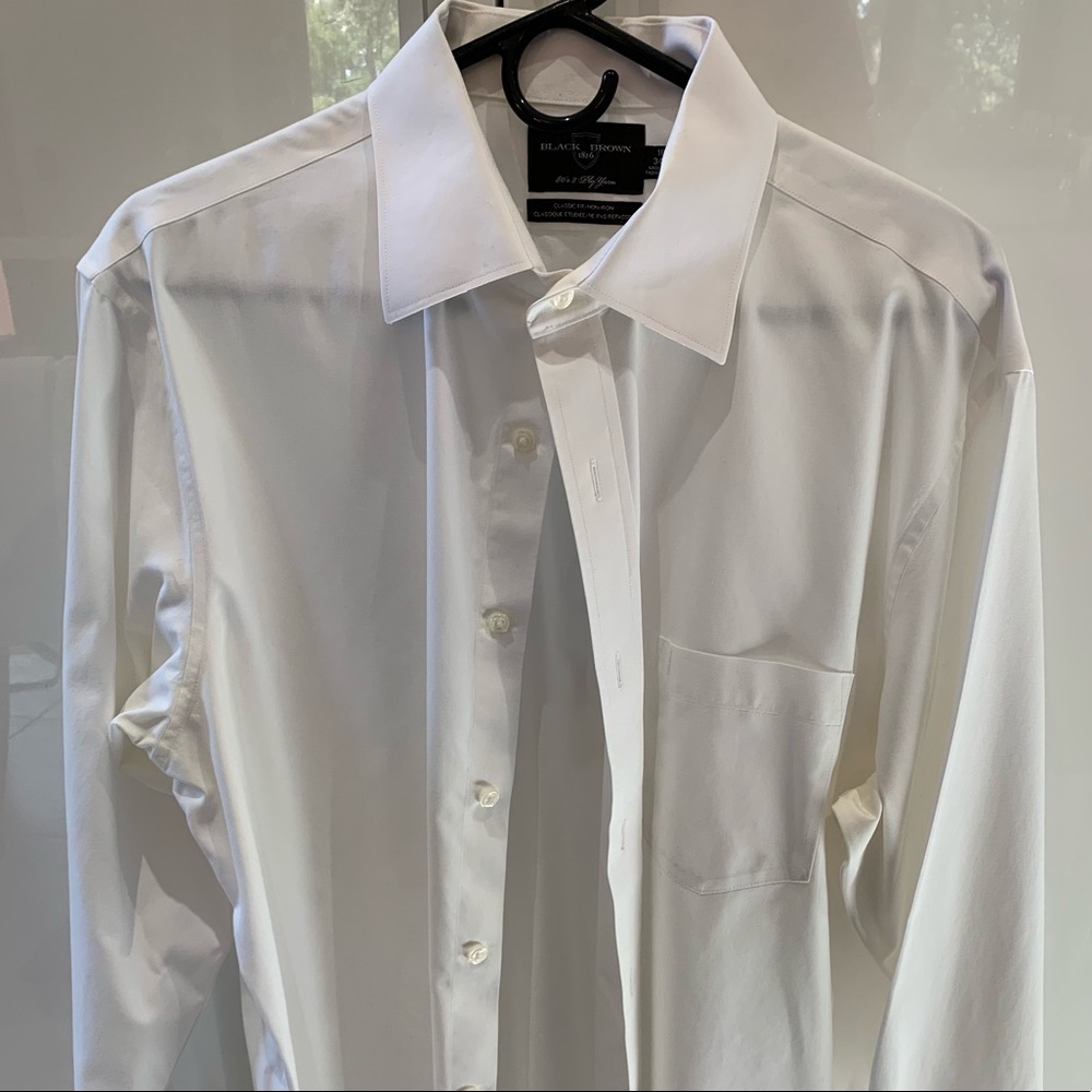 Black Brown 1826 White Dress Shirt 16 1/2 34/35
